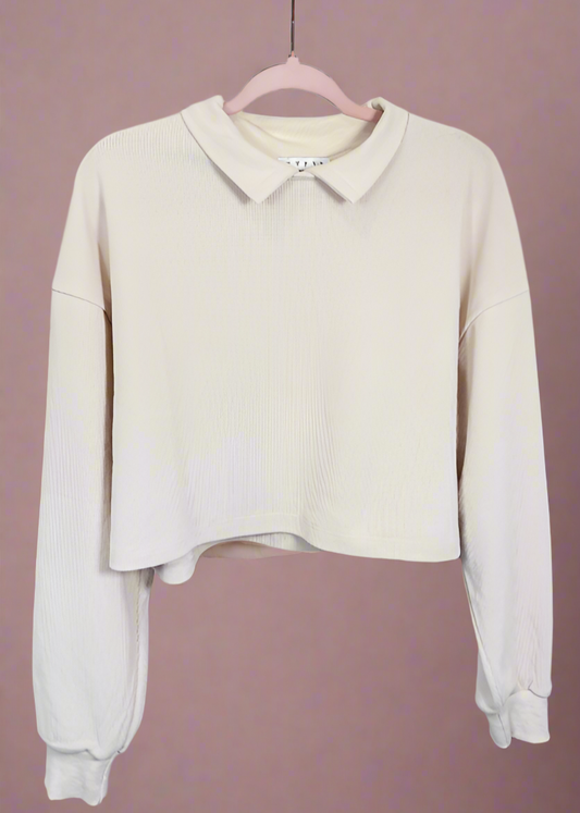 Collared Rib Knit Top