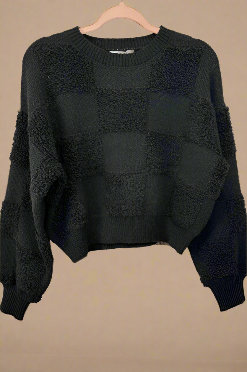 Texture Checkered Sweater
