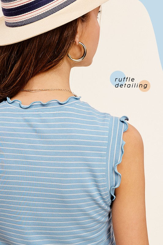 Ruffle Stripe Tank
